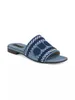 2024 SCRIPT BLOCK HEAL SANDALS Denim Flat Slippers Womens Fashion Causal Mules Indoor Loafers Outdoor Beach Slides