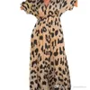 Vestidos informales Nuevo estilo Vestido de estampado de leopardo de belleza de talla grande para mujeres Otoño e invierno suelto