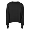 280 g polyester bomull spandex anpassad lång ärm t -skjorta kvinnor vanlig färg crewneck casual lös