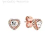 Designer Pandoras örhängen Pan Family Plated 925 Silver Ear Stud Color Shining Round örhängen Shining Diamond Heart Shaped örhängen som en gåva till flickvän