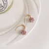 Boucles d'oreilles créoles élégantes avec perles violettes, Design d'intérêt particulier, lumière Unique, luxe de haute qualité pour femmes