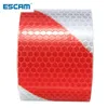 ESCAM New Arrival 2"x10' 3 Meters Red White Reflective Safety Warning Conspicuity Tape Film Stickers