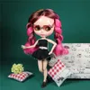 ICY DBS Blyth Doll 16 bjd pink and brown hair joint body 30cm girls gift anime nude doll 240311
