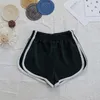 Summer American Sports Shorts Womens Loose Casual Yoga Fitness Spicy Girl Color Blocking Side Stripes Wide Ben Hot Pants