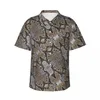 Chemises décontractées pour hommes Chemise hawaïenne en peau de serpent rose Homme Beach Animal Python à manches courtes Design confortable Blouses surdimensionnées élégantes