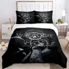 Sängkläder set Grey59 G59 SuicideBoys Series Printed Bed Sheets and Quilt täcker tredelade set för en god natts sömn varm bekväm