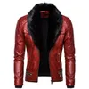 3 colors! Autumn/Winter New Detachable Fur Collar Punk Style Thickened Motorcycle Jacket Coat o0rk#