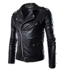 Veste en cuir moto Slim Veste en cuir pour hommes British Fi Veste en cuir PU pour hommes j5QE #