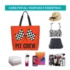 Сумки для покупок на заказ, гоночный автомобиль Pit Crew, парусиновая сумка с клетчатым флагом, женская моющаяся большая вместительная сумка для продуктов, гоночная спортивная сумка-шопер