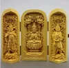 Декоративные фигурки, креативная статуя Будды из цельного дерева, три открытых маленьких украшения для дома, аксессуары, подарок для рукоделия