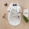 1 Stück Haustier-Grafik-Fliege-Dekor, Gentleman-Stil-Hemd, Anzug für Hunde- und Katzenparty, Hochzeitskleidung