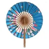 Dekorativa figurer 270F Japanese Flower Pocket Folding Hand Fan Round Circle Party Decor Gift