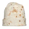 Berets zabawne meksykańskie miłośnicy jedzenia czaszki czapka czapka burrito tortilla taco owij Hiphop unisex czapkę narciarską ciepłą maskę z podwójnym użyciem dzianiny