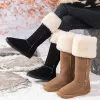 Botlar Kadınlar İçin Kar Botları 2024 Sonbahar Kış Moda Platformu Kuzu Saç Yeni Yüksek Tüp Kürk Entegre Sıcak Peluş Botlar Cotten Ayakkabı