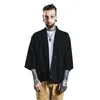 Mens Trench Coats Men039s Thin Kimono Cardigan Jacket Coat Man Japan Style Retro Windbreaker Men Loose Mid Sleeve Black Casual CO52 OTNS1