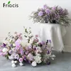 Fleurs décoratives Purple Series Rose Plantes Feuille Arrangement floral DÉCOR DE DÉCOR DE MARIAGE TRACTURE COMME STAGE FLORER ROW ROW ÉVÉNEMENT