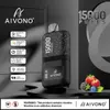 Aivono Aim Magic 15000 Puffs Одноразовый испаритель 600 мАч 25 мл E Juice 15 вкусов Предварительно заполненный Ejuice Puff Vape