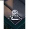 Y SHIS New Mosang Diamond Ring for Women Shining Star River Pure Silver Gold مطلي غير متلازلة على غرار الزوجين L8ZT