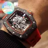 Designer Luxus RM Armbanduhr Herren mechanische Uhr Business Freizeit Rm53-01 Vollautomatische Kohlefaserband Mode Schweizer Uhrwerk Armbanduhren