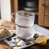 Şarap bardakları nordic vintage rahatlama berrak cam güneş çiçek kuşağı koyun kahve kupası ins rüzgar masaüstü dekorasyon su bardağı