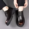 Casual Shoes Classic Retro Men Wedding Fashion Thick Bottom Oxfords Big Toe 2024 Lace-Up Elevator Shoe Arrival Club