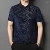 Herren Polos Golden Velvet Hollow Out Kurzarm T-Shirt Lässige Mode Poloshirt Cooles, atmungsaktives Revers