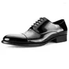 Dress Shoes Large Size EUR45 Black Business Mens Wedding Patent Leather Male Prom