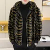 2022 Winter Faux Fur Mink Chaquetas Hombres Espesar Cálido Imitati Piel Abrigo con capucha Slim Casual Busin Social Chaquetas Hombres Ropa O2TK #