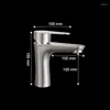 Bathroom Sink Faucets 1PC 304 Stainless Steel Brushed Basin Faucet Small Man Waist Single Handle And Cold Water Tap Deck Mount