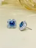 Boucles d'oreilles en argent Sterling 925, Style Socialite à la mode, associées à un diamant bleu à haute teneur en carbone, bijoux de mariage, vente en gros
