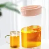 Hip Flasks Glass Water Bottle Pitcher Cold Beverages Dispenser Lemonade Container With V Shaped Food Grade Pot