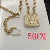 Colliers pendentifs 18K plaqué or en laiton cuivre pendentif collier chaîne mode femmes ne se décolore jamais carré Designer Double lettre colliers ras du cou pendentifs mariage J