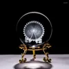 Figurines décoratives 6 cm cristal 3D gravé au laser boule ornements sphère en verre de quartz grande roue modèle maison miniature cadeaux figurine