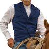 Costume pour hommes Gilet Rétro Western Cowboy Style Mariage Steampunk Gilet k88P #