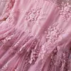 Robes de fille bébé fille vêtements décontractés pour 3-8 ans enfants fleur dentelle blanche mariage princesse rose robe nouvel an fête d'anniversaire costume pour enfant yq240327