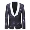 Męski tyłek luksusowy kwiecisty kombinezon nocny scena klubowa ślub Social Casual Suit Slim Formal Men Casual Men Blazer Jacket 3xl H1zn#