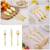 Disposable Flatware Cutlery Plastic Tableware Portable Party Cutters Forks Spoons Kit Decorative Banquet