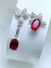 Boucles d'oreilles à clous en argent 925 pour femmes, trésor rouge, Style magnifique, petit et exquis, bijoux de mariage, vente en gros