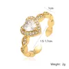 クラスターリングMafisar 2024 Clear CZ Zircon Heart for Women Girl Girl Gold Color Copper Party Jewelry Birthday Gift