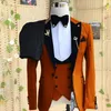 Smoking pak Bruiloft heren 3-delig Pak Set Jas + Broek + Vest Bruidegom Bruiloft dr Casual Formele Blazer Elegant Pak voor Mannen Z7qb #