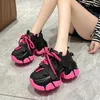 Moda y sneaker jesienna koronkowa platforma sportowa buty sportowe 75 cm dolne obcasy żeńskie skórzane trampki kobieta 240313