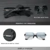 KINGSEVEN Design Sunglasses For Men Gradation Polarization UV400 Square Frame Rimless Alloy Glasses Fashion Women Eyewear 240322