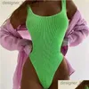 Kvinnors badkläder tyg crinkle tyg wavy strip bikini candy color baddräkt för kvinnor fluorescerande veck 230425 droppleveranskläder ott53