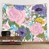 Tapisserier växt och blomma tapestry vägg hängande bohemisk retro hippie sovsal sovrum hem dekoration utomhus strandmatta säng lakan