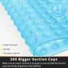 Yimobra Original is Non Slip, Bathtub Mat, Shower Mat with Drain Hole Suction Cup, Hine Washable, BPA Latex Phthalate Free, 34.5 X 15.5 Inches, Pure Blue