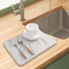 Mattor Instant Dry Sink Tray Matt Miljö Friendly Absorberande Diatomite Dish Drainage For Kitchen Counter Coffee Bar Badrum