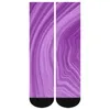 Meias femininas estampa abstrata roxo tie-dye moda meias primavera antiderrapante casal respirável gráfico correndo