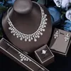 Conjunto de pendientes y collar para mujer, joyería de boda de diseñador de 4 piezas, descuento, moda elegante, 2024