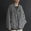 Men Jacket Veste en jean de style rétro hop avec revers multi-poches pour hommes manteau streetwear décontracté en grande taille veste en jean pour hommes W978 #