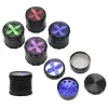 Ginder Cross Shaped Caps 63mm Diameter Tobacco Grinders Smoking Accessories For Dab Oil Rigs Herb 4 Parts Alluminum Alloy Wholesale ZZ